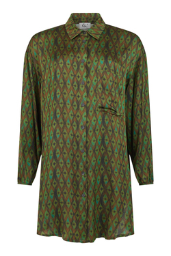 Que mønstret skjorte Grønn - QÚE